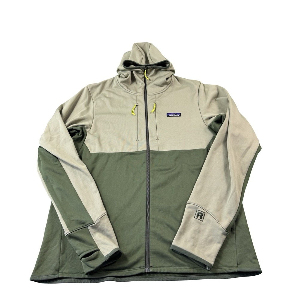 Patagonia Full Zip Hooded Tan Green Mens Jacket Size Large STY40600FA24 R